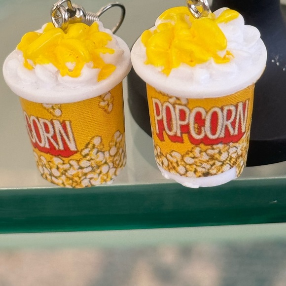 Novelty Pop Corn Dangle Earrings - Picture 10 of 10